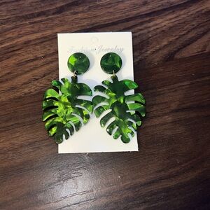 Green Leaf Earrings